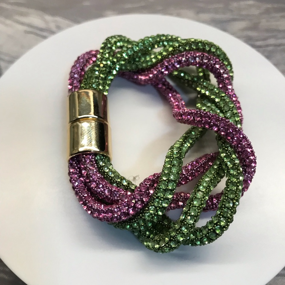 Elegant Green and Pink Bling Bracelet - Picture 7 of 7
